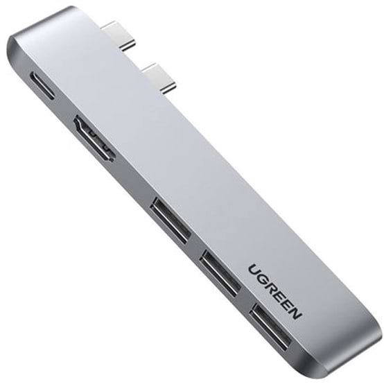 Хаб USB UGREEN CM251 5-in-2 Dual USB Type-C to 3x USB 3.0 + HDMI + USB Type-C Space Gray (60559) - Фото 1