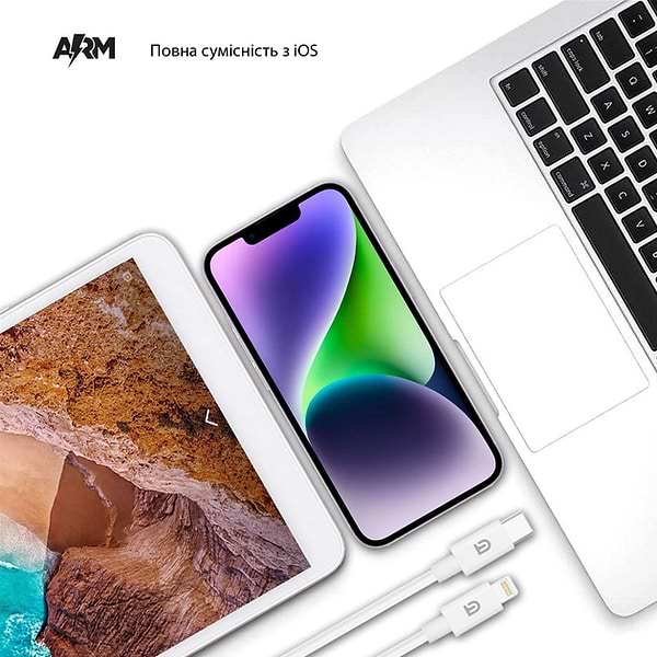 Фото - Кабель синхронізації даних Armorstandart AMQGJ2L Lightning to USB-C Cable 1.2m White (ARM64296)