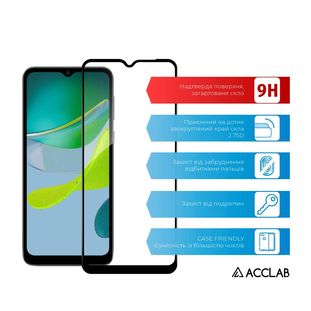 Фото - Защитное стекло для смартфона ACCLAB Full Glue for MOTO E13 (1283126573620)
