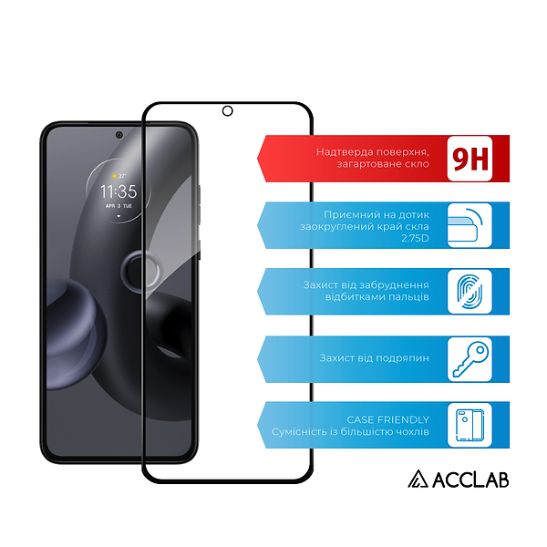 Фото - Захисне скло для смартфону ACCLAB Full Glue for Moto Edge 30 Neo 
Black (1283126546679)
