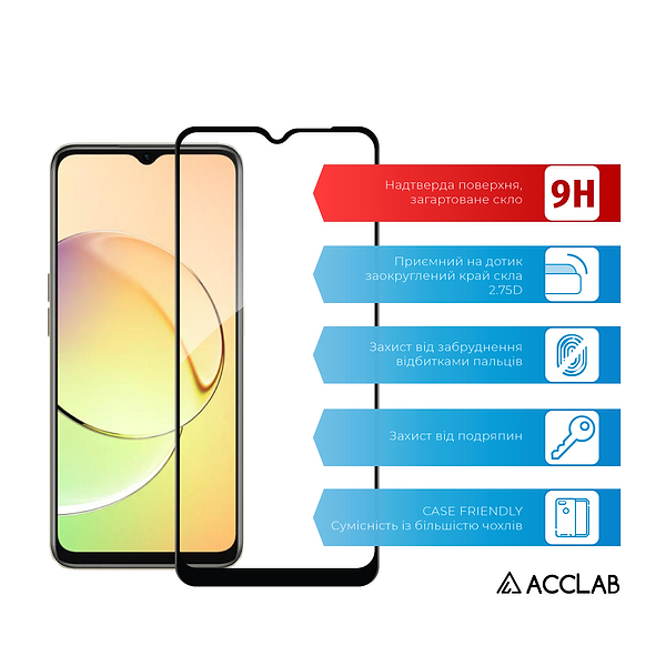 Фото - Захисне скло для смартфону ACCLAB Full Glue for Realme 10 5G Black (1283126551499)