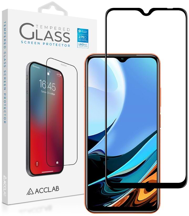 Защитное стекло для смартфона ACCLAB Full Glue for Xiaomi Redmi 9T Black (1283126510564)