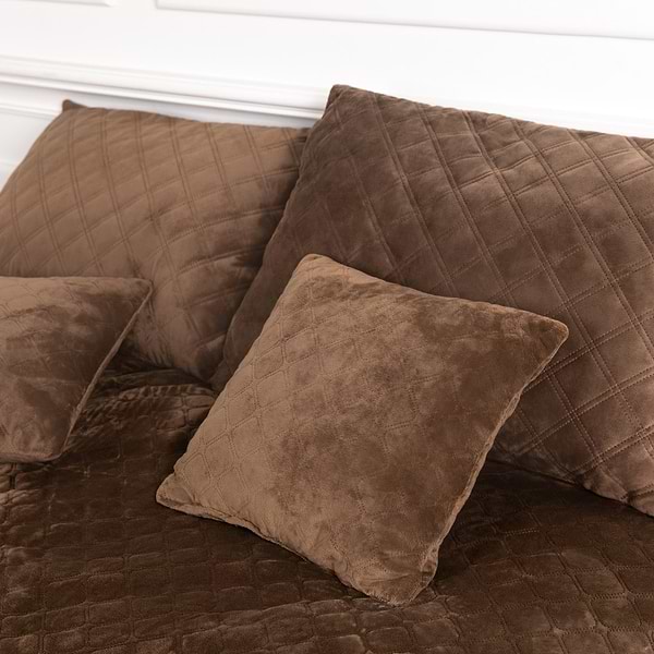 Фото - Покривало двоспальне ТЕП Velour 180х240 см Коричневий/Ромб круглий (4-00516_22404)