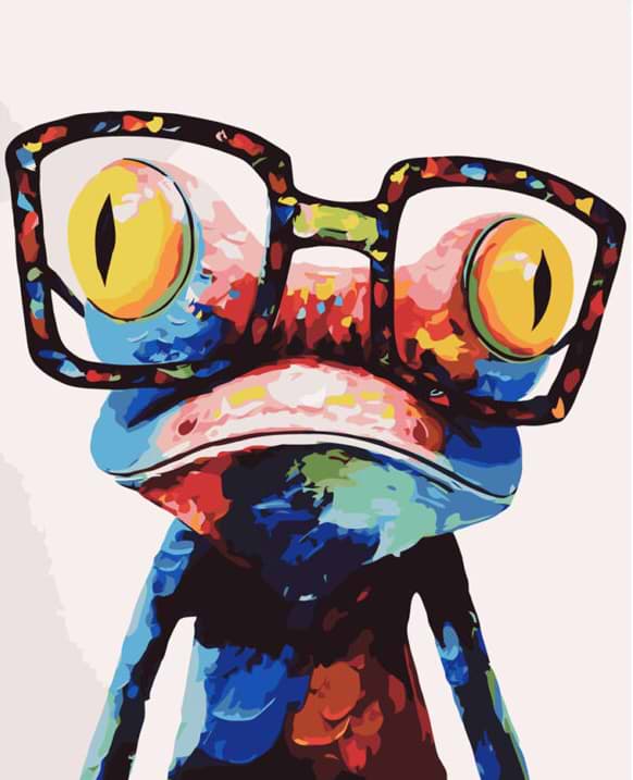 Картина по номерам Strateg "Поп-арт: Лягушонок в очках" 40х50 см (VA-2112)