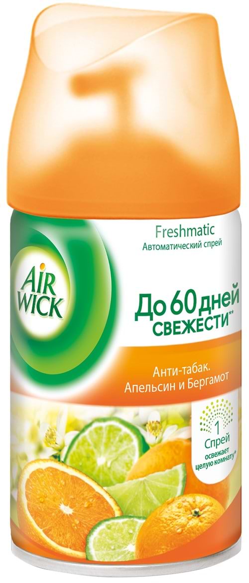 Фото - Змінний балон до освіжувача повітря Air Wick Анти-табак, Апельсин і бергамот 250 мл