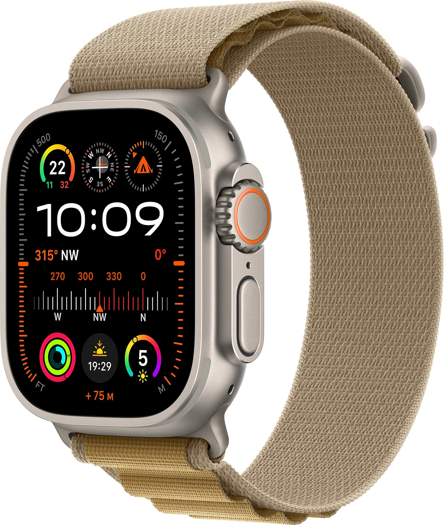 Смарт-часы Apple Watch Ultra 2 GPS 49mm Natural Titanium Case with Tan Alpine Loop - Small - Фото 1