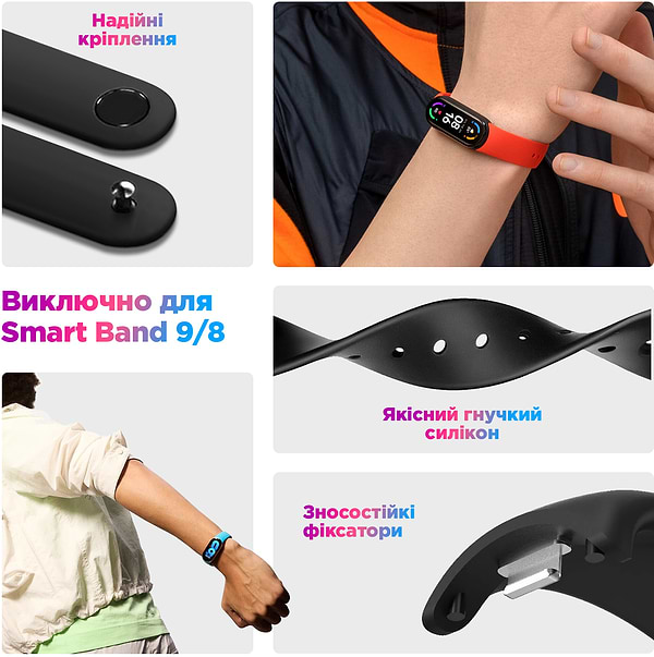 Фото - Ремешок для фитнес-браслета ArmorStandart for Xiaomi Mi Band 9/8 Platinum Grey (ARM68025)