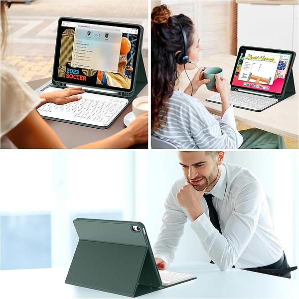 Фото - Уценка - Чехол-клавиатура для планшета BeCover с беспроводной клавиатурой for Apple iPad Air 11'' (M2)/iPad Air 11'' (M3) Dark Green (711395)