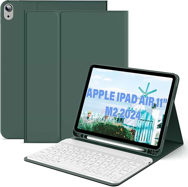 Фото - Уценка - Чехол-клавиатура для планшета BeCover с беспроводной клавиатурой for Apple iPad Air 11'' (M2)/iPad Air 11'' (M3) Dark Green (711395)
