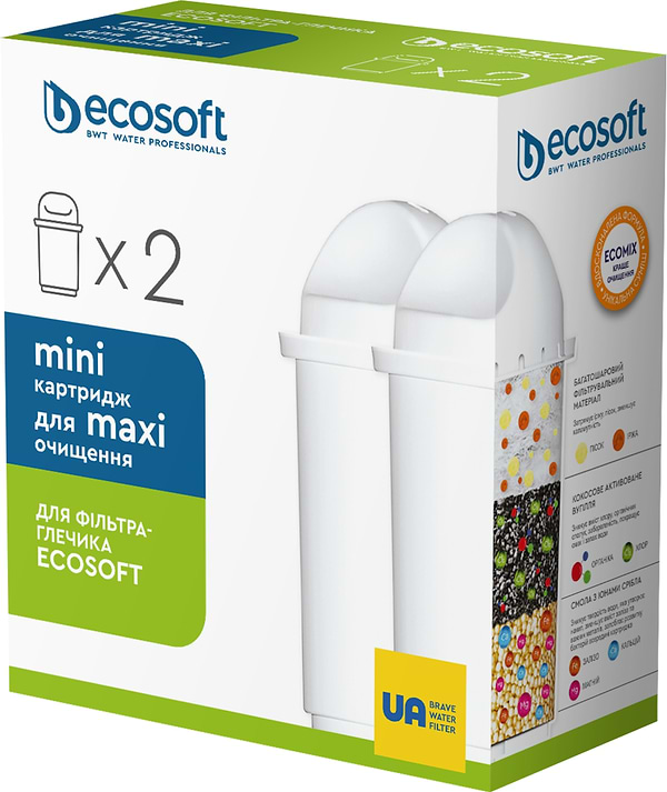 Фото - Картридж для фільтру-глечика Ecosoft комплект Покращений 2 шт