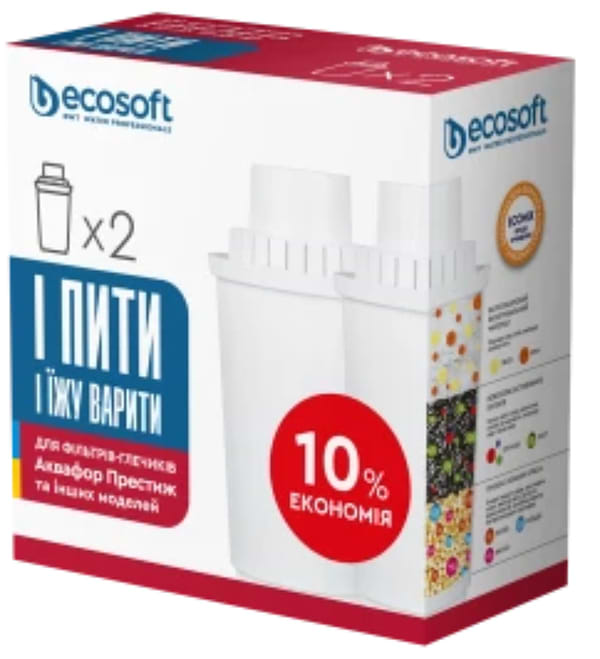 Фото - Картридж для фільтру-глечика Ecosoft до глечиків Аквафор 2 шт