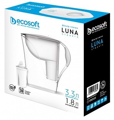 Фото - Фільтр-глечик Ecosoft Luna Classic білий 3,3л