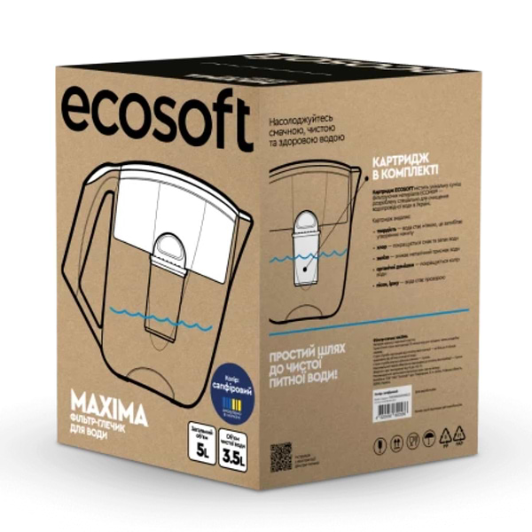 Фото - Фільтр-глечик Ecosoft Maxima сапфіровий 5 л