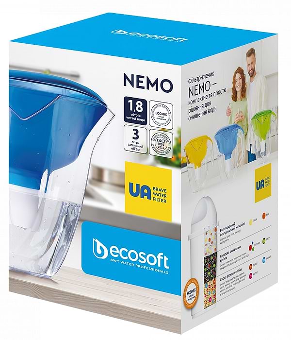 Фото - Уценка - Фильтр-кувшин Ecosoft Nemo синий, 3 л