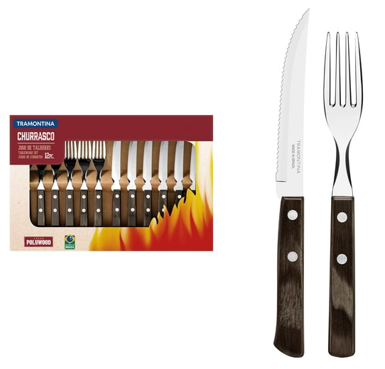 Фото - Набір столових приборів Tramontina Barbecue Polywood 12 пр. (21199/903) Фото - Набір столових приборів Tramontina Barbecue Polywood 12 пр. (21199/903)