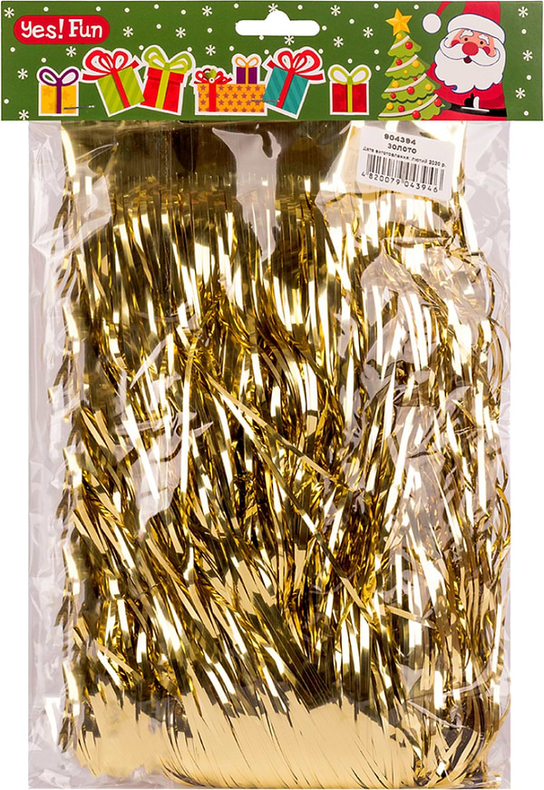 Фото - Мішура-штора YES! Fun для фотозони, l-50 см, h-270 см, золото (904394) Фото - Мішура-штора YES! Fun для фотозони, l-50 см, h-270 см, золото (904394)