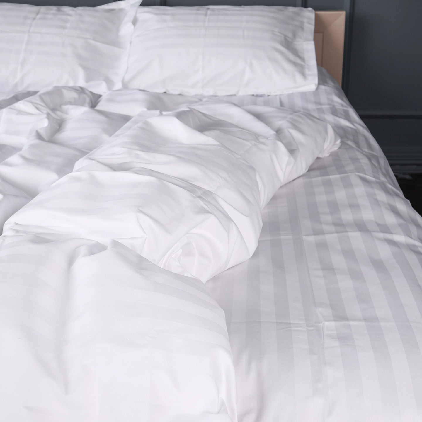 Комплект постельного белья детский MirSon Satin Stripe 30-0001 White 110х140 (2200005245620)