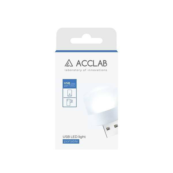 Фото - Лампочка светодиодная ACCLAB AL-LED01, 1W, 5000K (белая)
