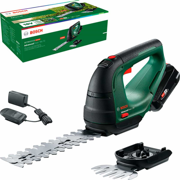 Ножиці акумуляторні для газону Bosch AdvancedShear 18V-10  + насадка кущоріз (0.600.857.000) - Фото 1