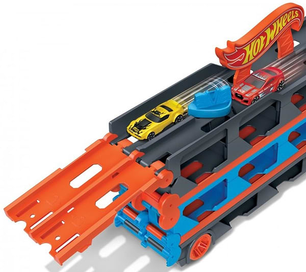 Фото - Далекобійники Hot Wheels Вантажівка-транспортер "Супергонкі" (GVG37)