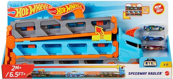 Фото - Далекобійники Hot Wheels Вантажівка-транспортер "Супергонкі" (GVG37)