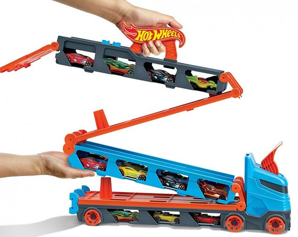Фото - Далекобійники Hot Wheels Вантажівка-транспортер "Супергонкі" (GVG37)