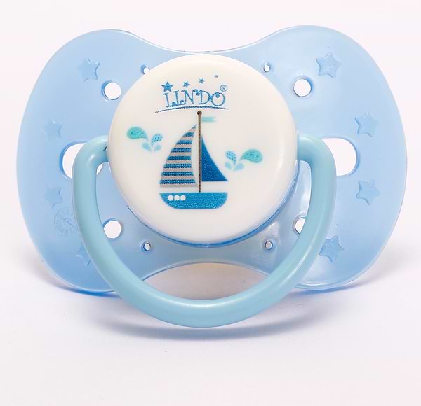 Фото - Ортодонтическая пустышка Lindo голубой (Pk012/0-6гол)