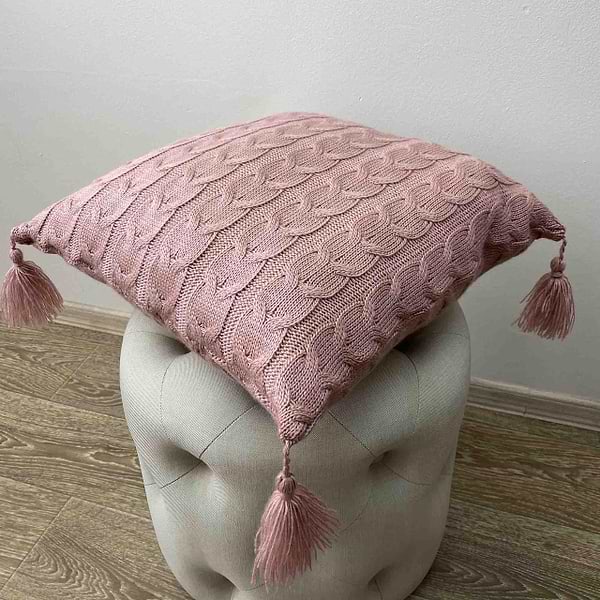 Фото - Наволочка Прованс вязаная "Глория" Пепел розы (022012)