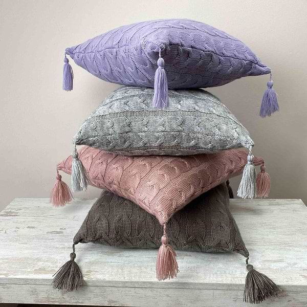 Фото - Наволочка Прованс вязаная "Глория" Пепел розы (022012)