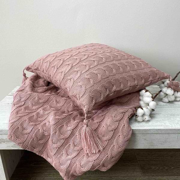 Фото - Наволочка Прованс вязаная "Глория" Пепел розы (022012)