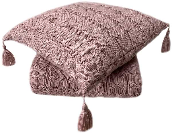 Фото - Наволочка Прованс вязаная "Глория" Пепел розы (022012)