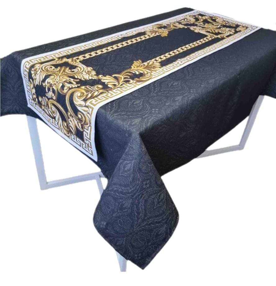 Скатертина прямокутна Прованс гобелен Baroque Black 136х240 см (025787)