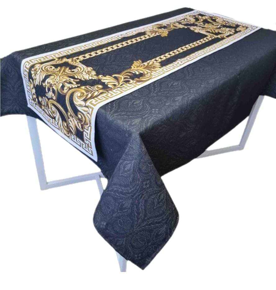Скатертина прямокутна Прованс гобелен Baroque Black 136х300 см (025788)