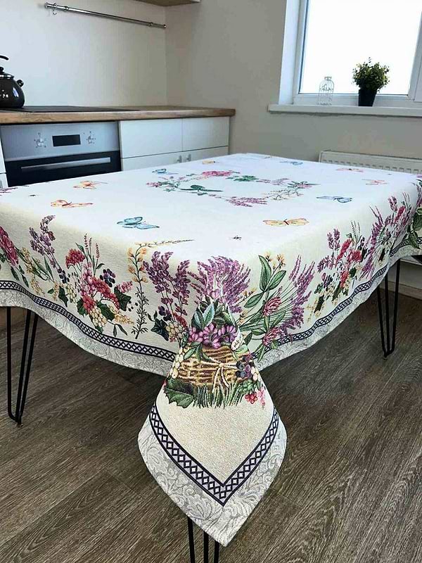 Фото - Скатертина прямокутна Прованс Лавандове поле 135х240 см (026022)