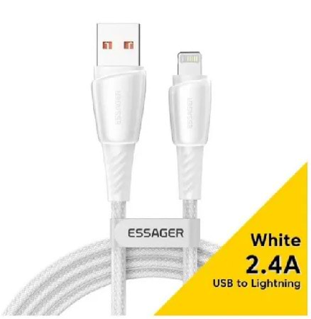 Кабель синхронізації даних Essager Rainbow USB A to Lightning 3A Fast Charging USB Cable 3m White (EXCL-CHC02)