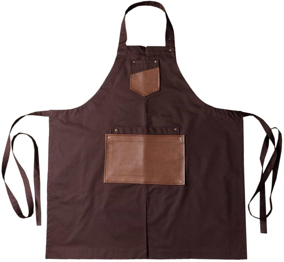 Фартук Прованс мужской с кожаным декором коричневый 85x90 см (044773)