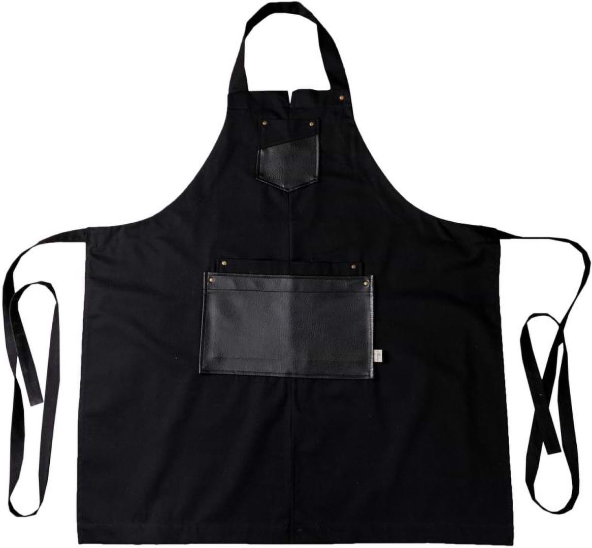 Фартук Прованс мужской с кожаным декором черный 85x90 см (044777)