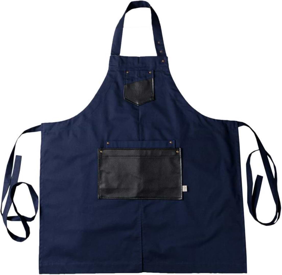 Фартук Прованс мужской с кожаным декором синий 85x90 см (044781)
