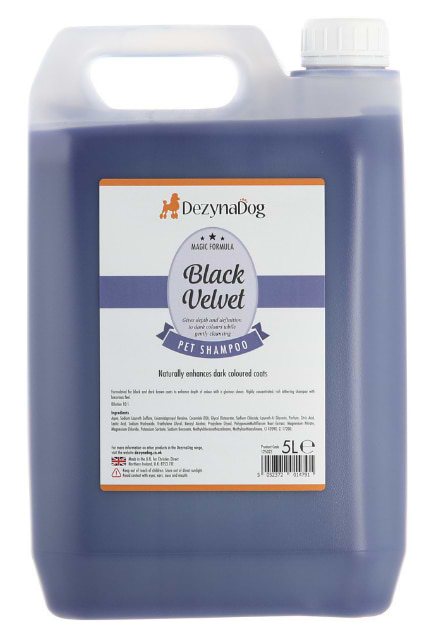 Шампунь для собак Dezynadog Black Velvet Colour Enhance відновлює блиск та колір 5 л (5052372014791)