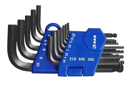 Ключ шестигранный S&R Cr-V с шарниром 1.27-10 мм 13 шт. (365305013)