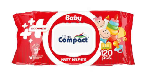Салфетки влажные для детей Ultra Compact ECOPACK с клапаном 120 шт. (8697420534738) - Фото 1