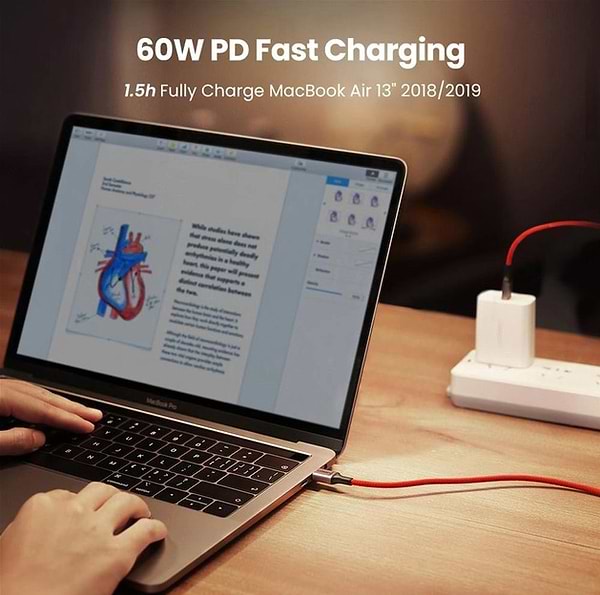 Фото - Кабель синхронизации данных UGREEN US294 USB 2.0 Type C Male to Male 1m Red (60186)