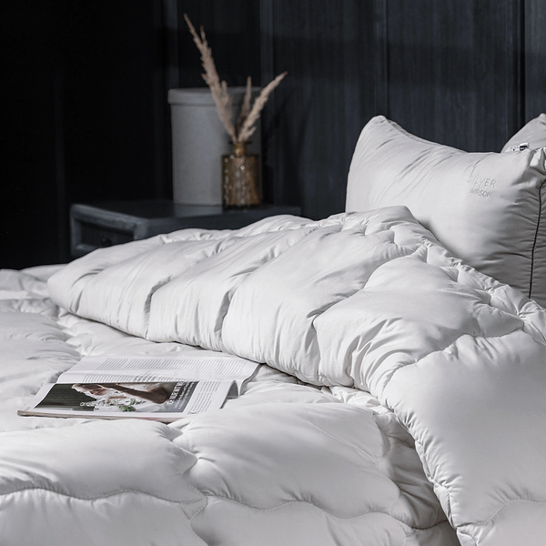 Фото - Ковдра літня двоспальна MirSon вовняна №1044 Silver Cloud 172х205 см (2200010355420)