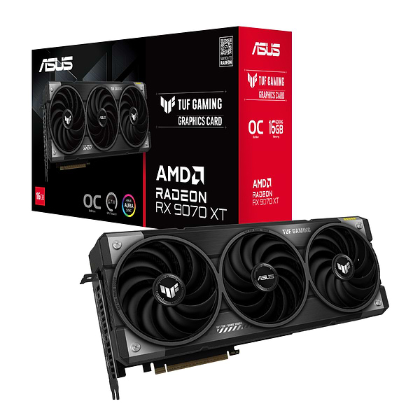 Фото - Видеокарта Asus TUF Gaming Radeon RX 9070 XT OC Edition 16GB GDDR6 (TUF-RX9070XT-O16G-GAMING)