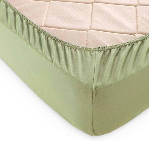 Фото - Простирадло полуторне GM Textile на резинці оливкове 160х200х25