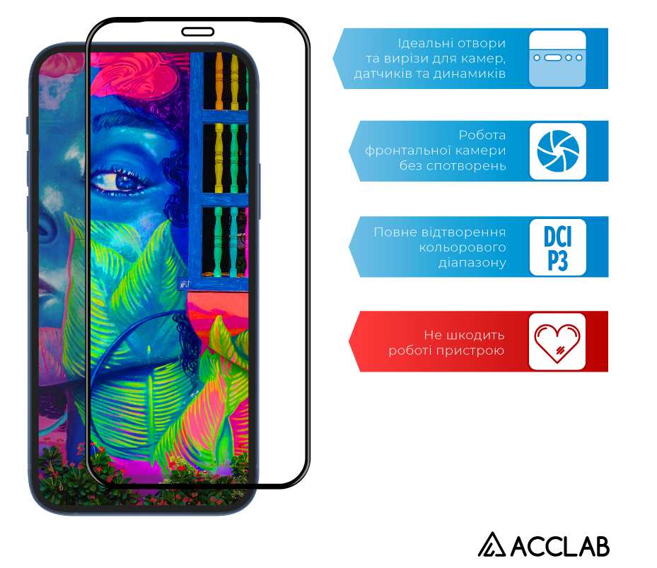 Фото - Захисне скло для смартфону ACCLAB 1283126509063