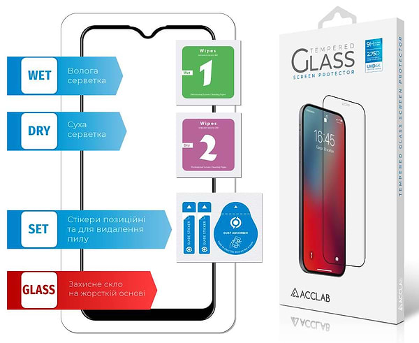 Фото - Захисне скло для смартфону ACCLAB Full Glue for VIVO Y15/Y17/Y3 Paper pack (1283126524110)
