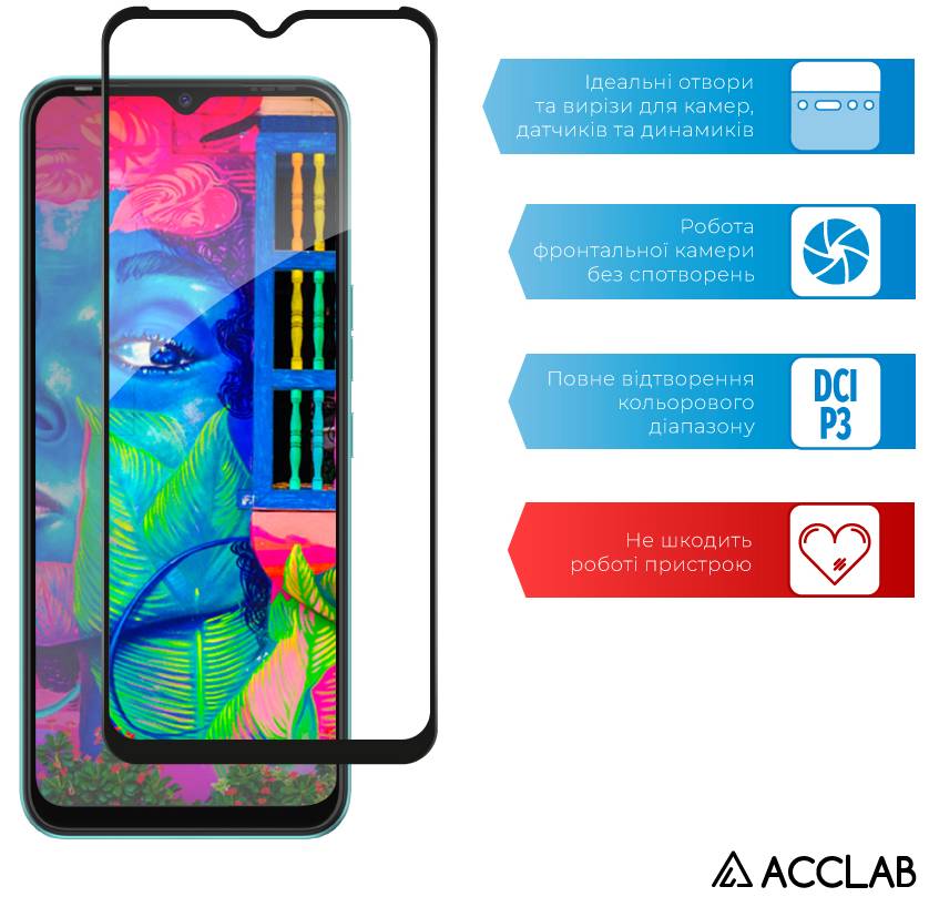 Фото - Захисне скло для смартфону ACCLAB Full Glue for Tecno Spark 8 (1283126533075)