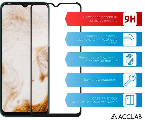 Фото - Захисне скло для смартфону ACCLAB Full Glue for Tecno Spark 8 (1283126533075)