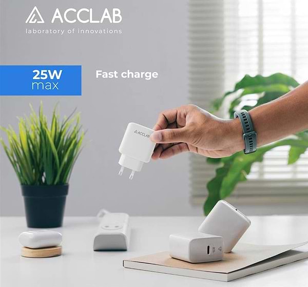 Фото - Сетевое зарядное устройство ACCLAB AL-TC125 White (1283126538841)